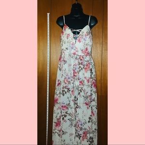 Cream color floral romper/dress